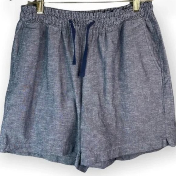 JACHS GIRLFRIEND NEW YORK blue chambray linen / cotton shorts women's XL - Picture 1 of 8